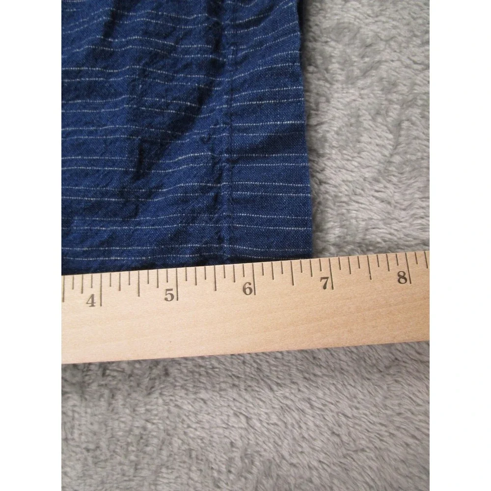 Banana Republic‎ Shorts Mens 35 Blue Linen Blend Striped Chino Pockets